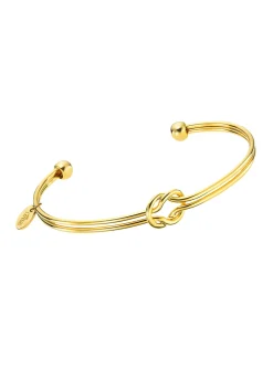 Bracelet jonc ouvert Lotus Style acier doré