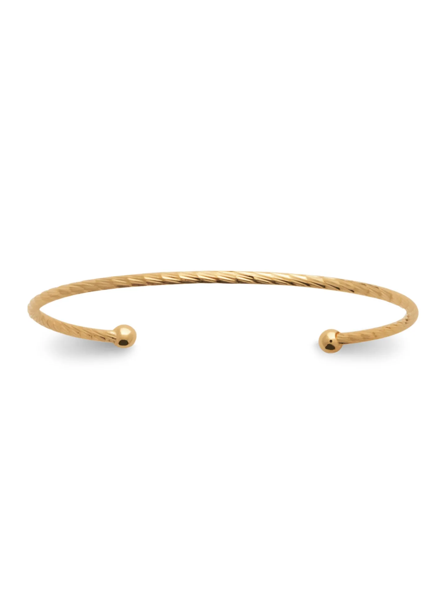 Bracelet jonc torsadé Brillaxis plaqué or 56mm