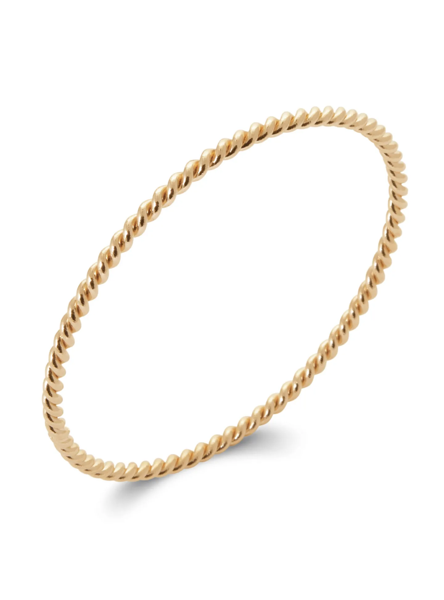 Bracelet jonc torsadé Brillaxis plaqué or 3 mm