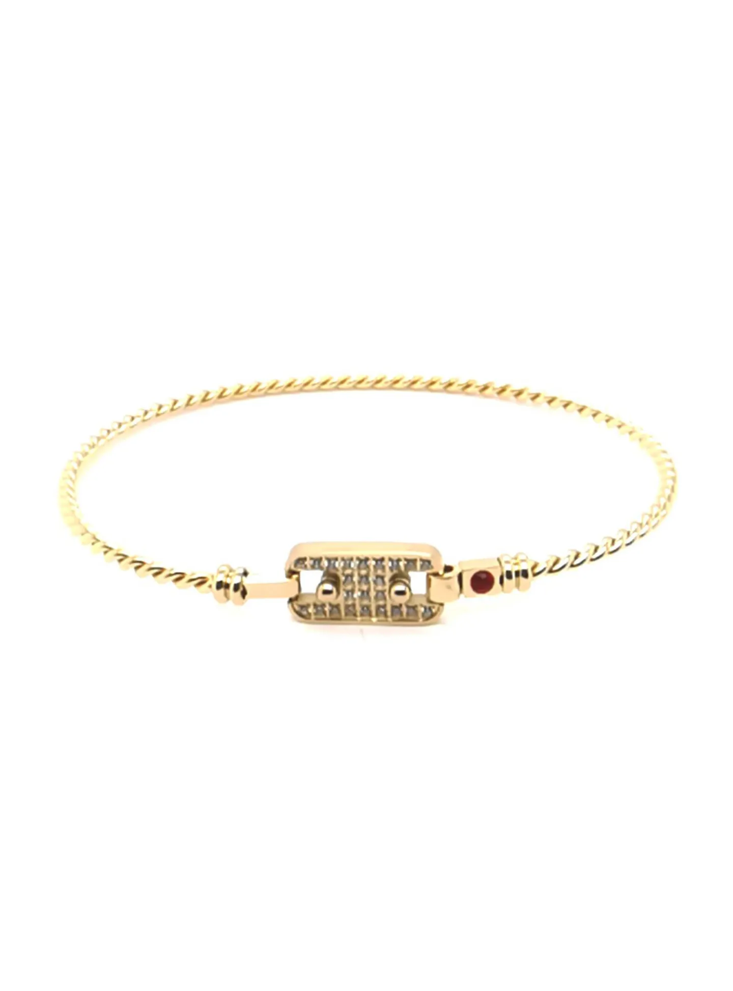 Bracelet Jonc Zag Bijoux Adria acier doré oxydes