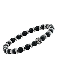 Bracelet Jourdan Brume onyx perles oxyx acier
