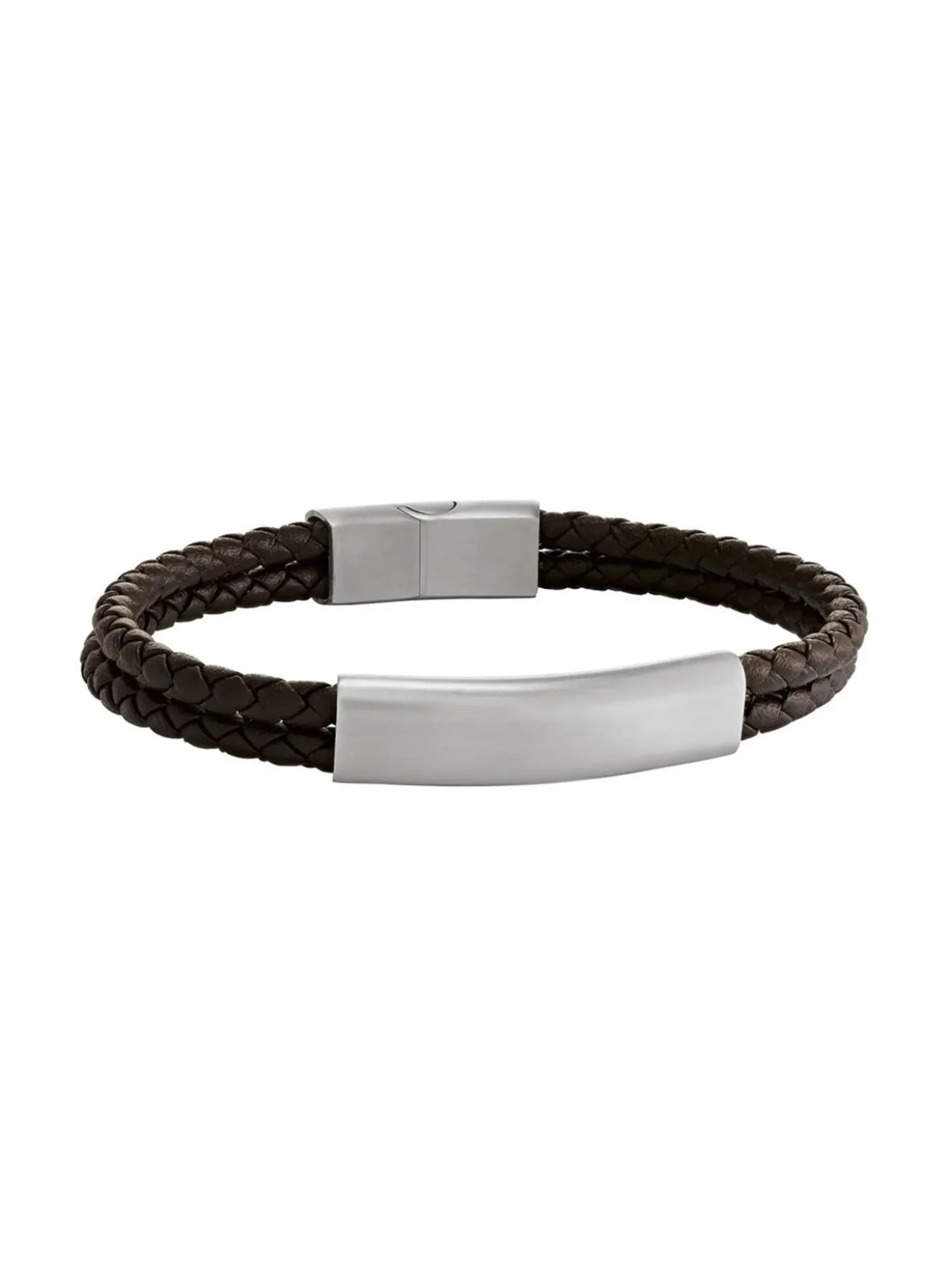 Bracelet Jourdan Côme tressé marron et acier