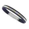 Bracelet Jourdan cuir acier et vis or