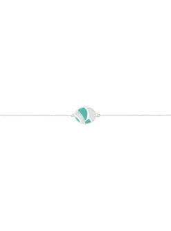 Bracelet Les Cadettes chaine tigre laque verte/grise