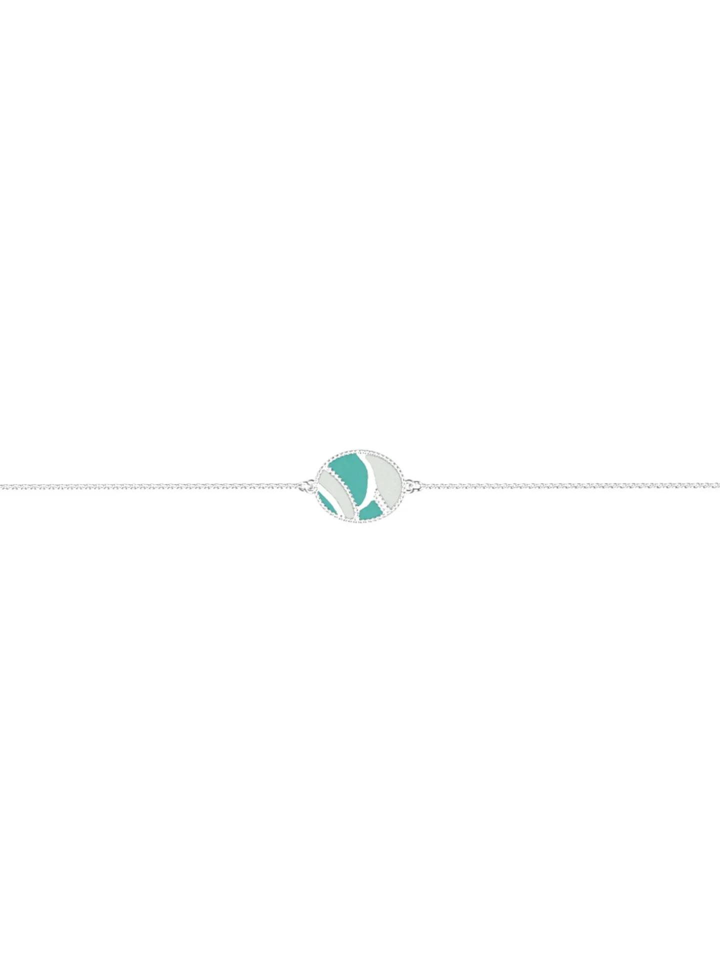 Bracelet Les Cadettes chaine tigre laque verte/grise