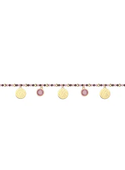 Bracelet Les Cadettes Eivissa_x005f_x000D_doré et perles roses