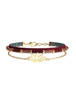 Bracelet Les Cadettes Lotus_x005f_x000D_framboise soft / pailletes multicolores