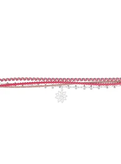 Bracelet Les Cadettes Mia argenté et rose_x005f_x000D_laiton argenté perles roses