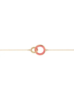 Bracelet Les Cadettes Sunset doré laque corail
