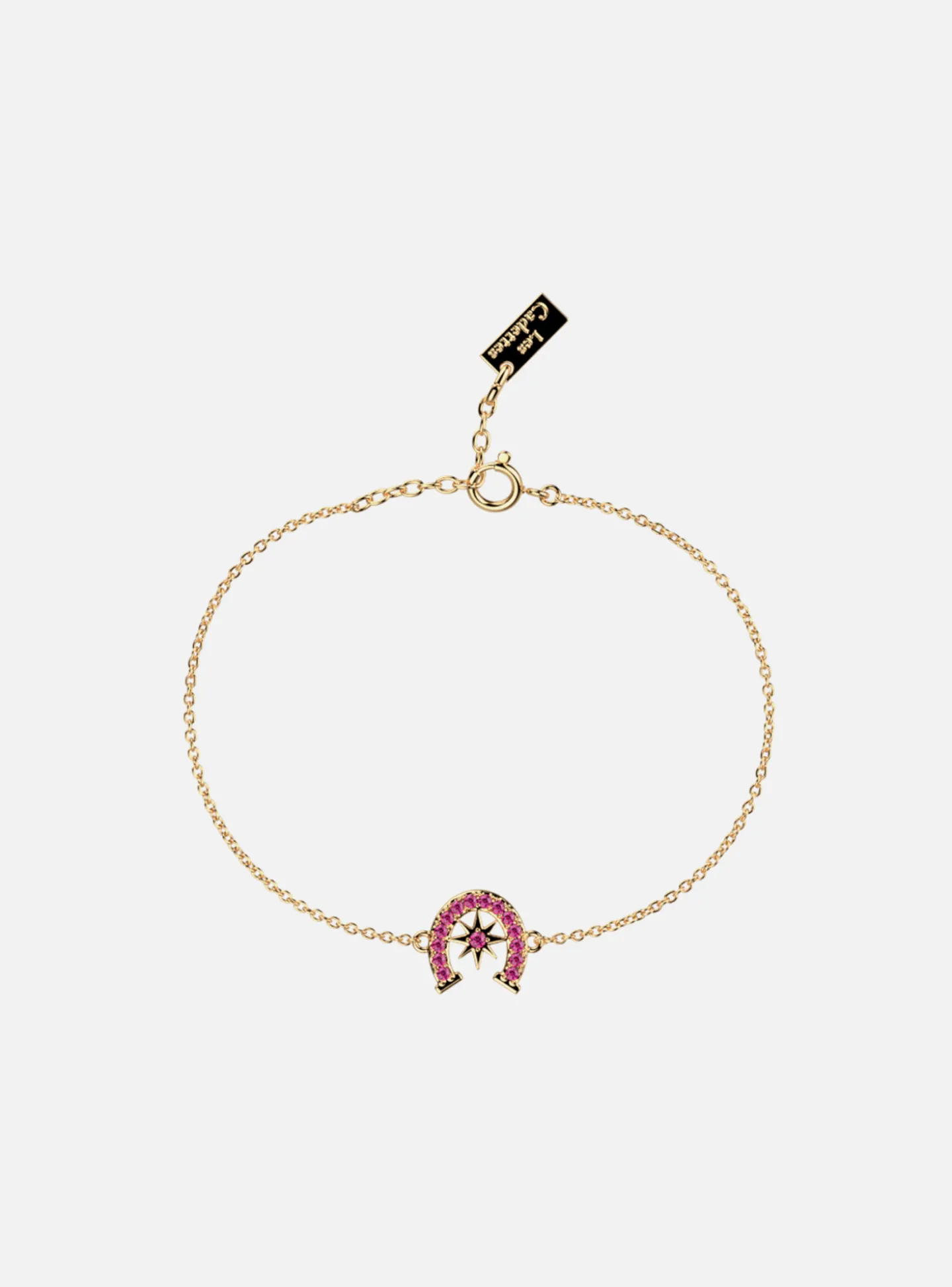 Bracelet Les Georgettes doré fer à cheval rose_x005f_x000D_Collection Les Cadettes