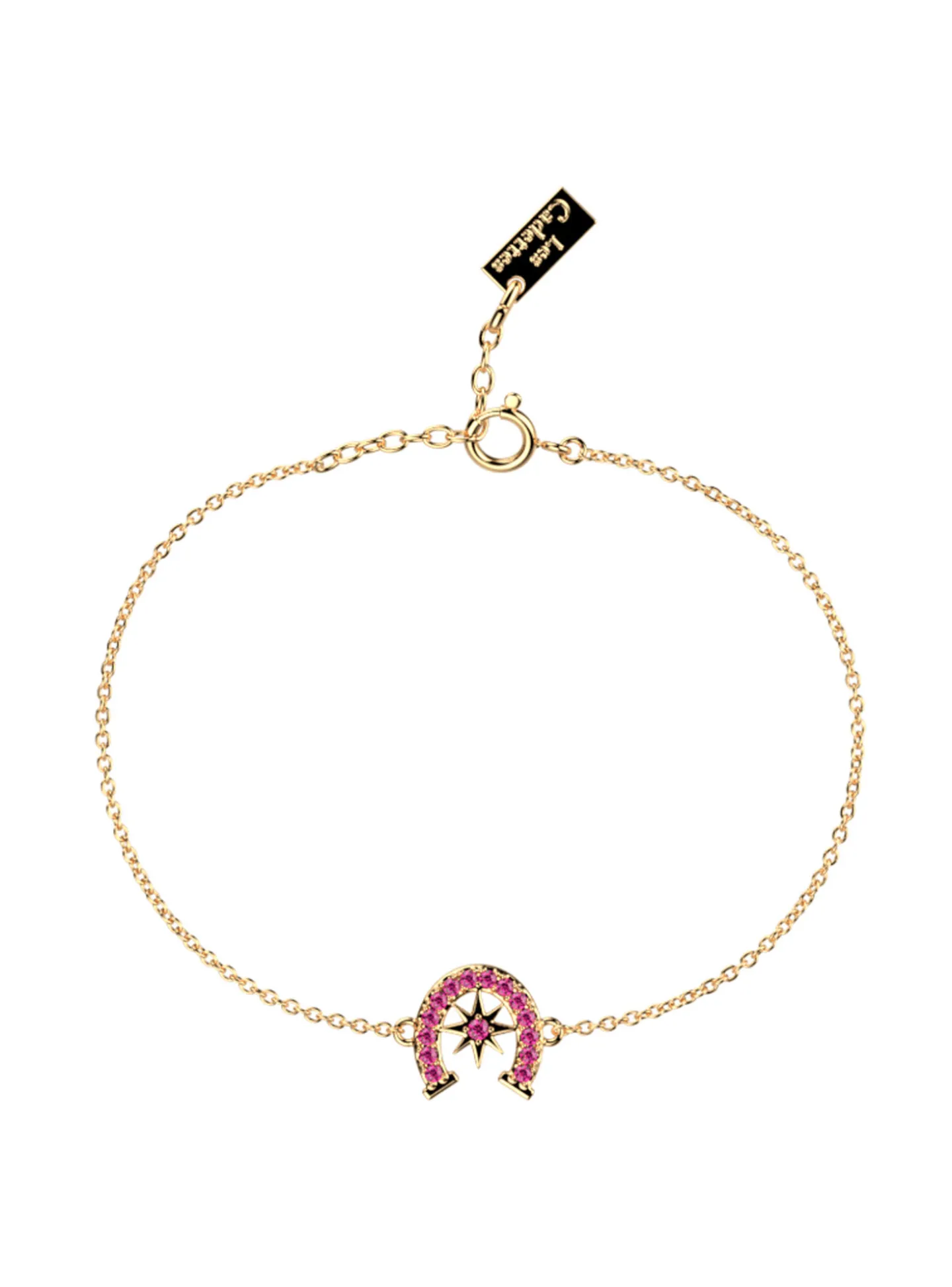 Bracelet Les Georgettes doré fer à cheval rose_x005f_x000D_Collection Les Cadettes