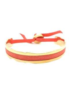 Bracelet Les Interchangeables Jonc Ruban 4mm_x005f_x000D_Aléatoire rose bonbon