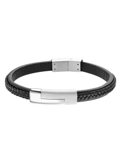 Bracelet Lotus homme acier cuir