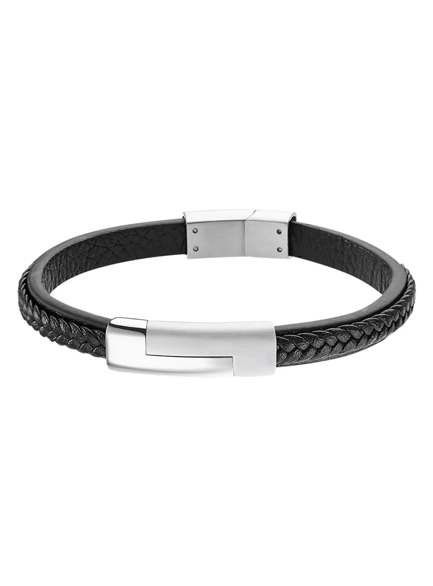 Bracelet Lotus homme acier cuir