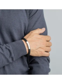 Bracelet Lotus homme acier cuir