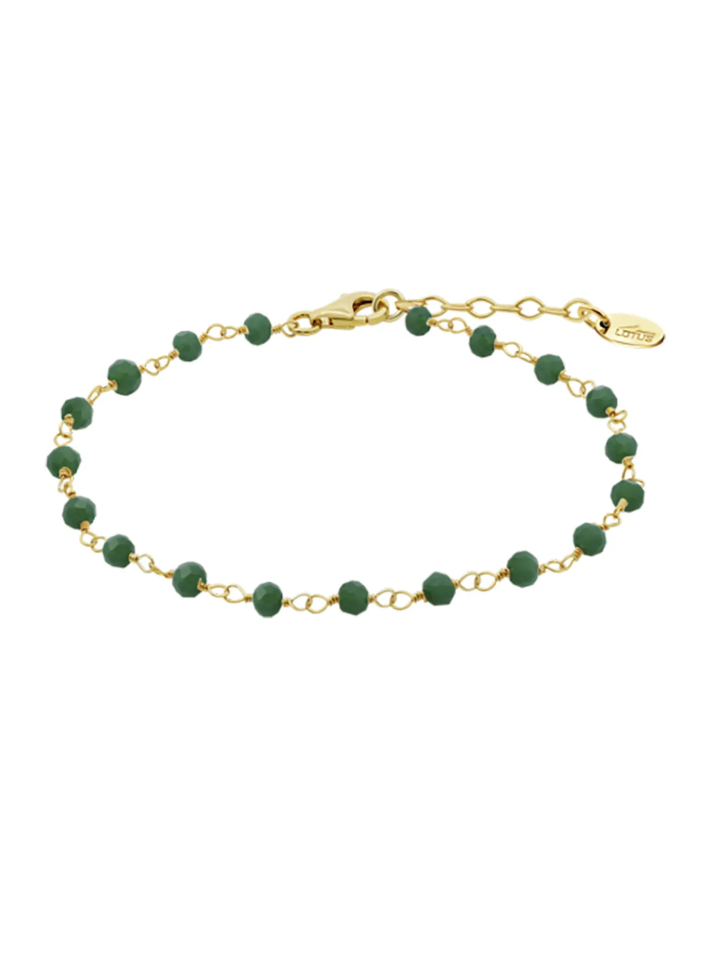 Bracelet Lotus Silver Trendy doré perles vertes