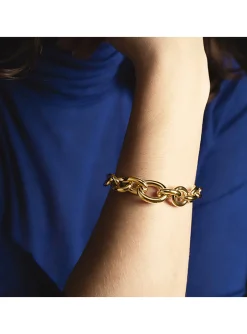 Bracelet Lotus Style acier doré mailles rondes