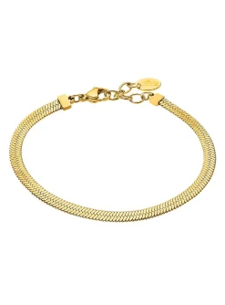 Bracelet Lotus Style Maille Miroir Acier Doré