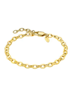 Bracelet Lotus Style Maille Forçat Acier Doré