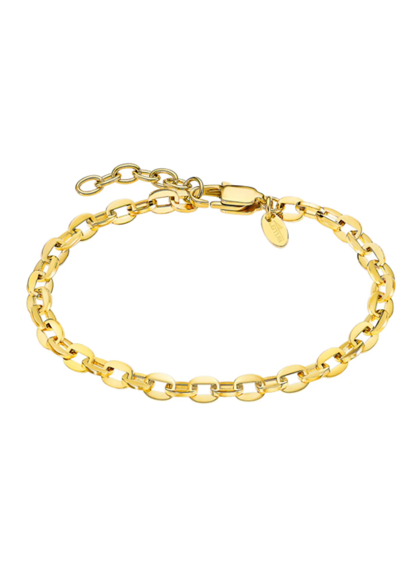 Bracelet Lotus Style Maille Forçat Acier Doré