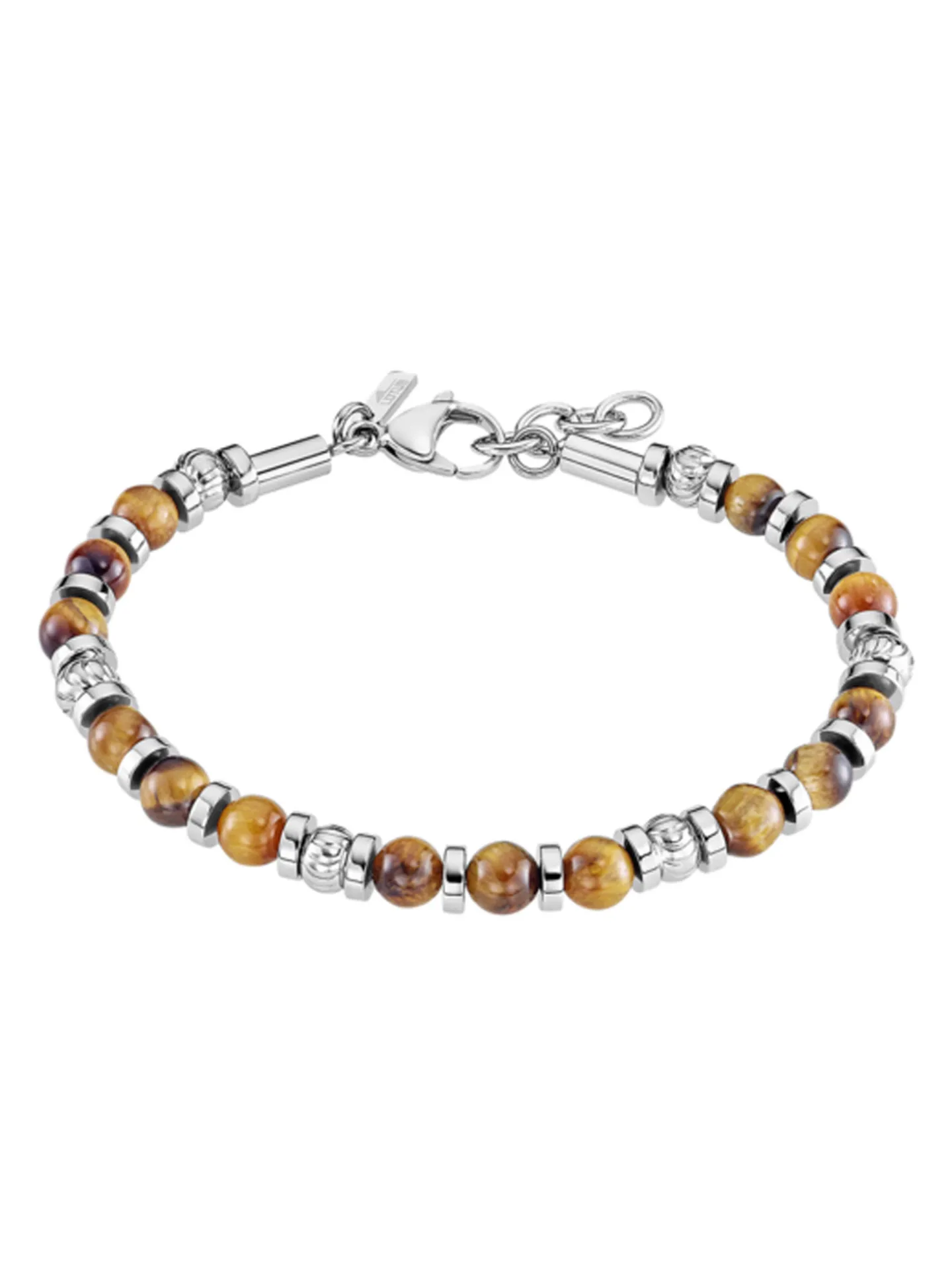 Bracelet Lotus Style Perles marrons Acier