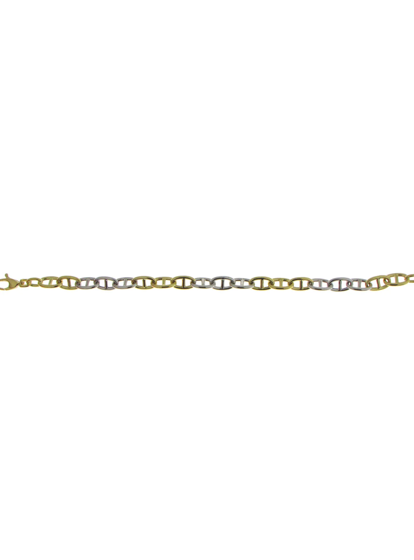 Bracelet maille marine or bicolore 18 carats