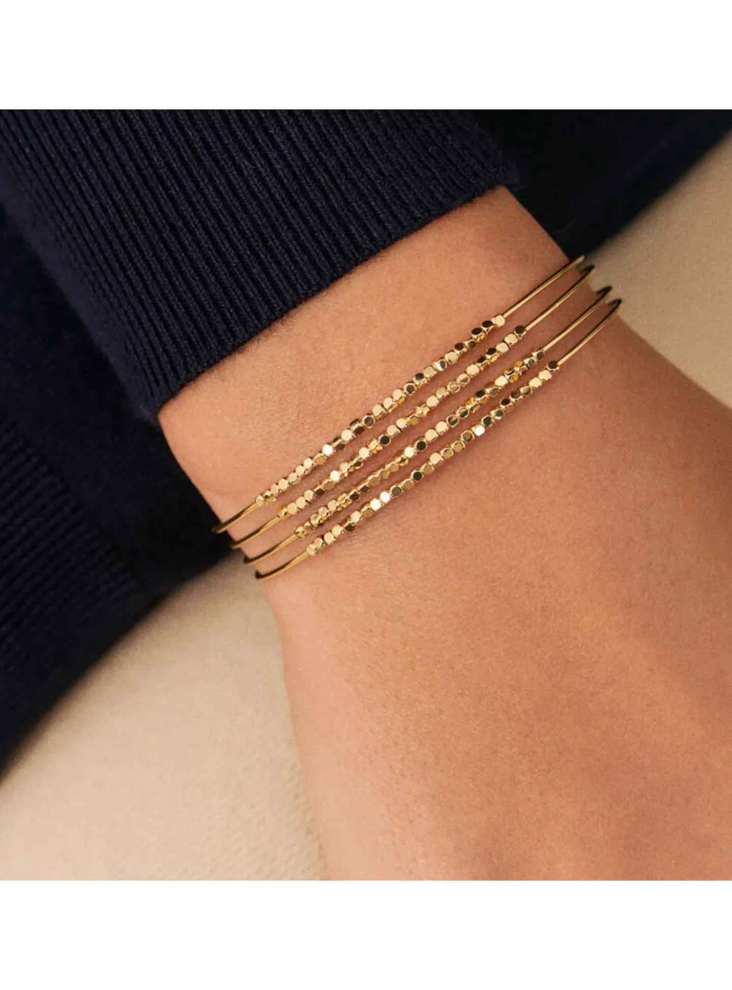 Bracelet manchette Agatha Creobill laiton doré
