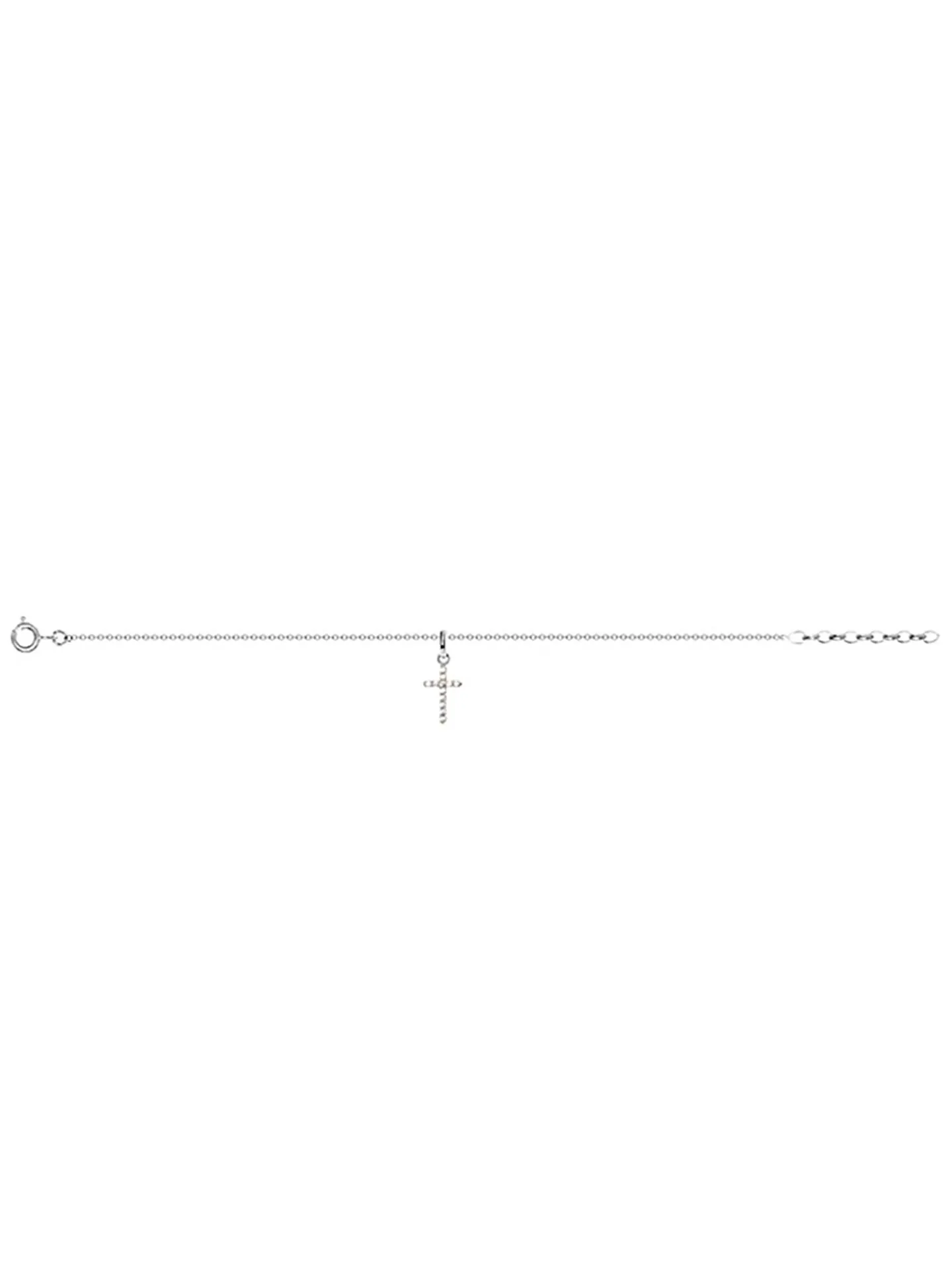 Bracelet motif croix suspendue argent 925 et oxydes