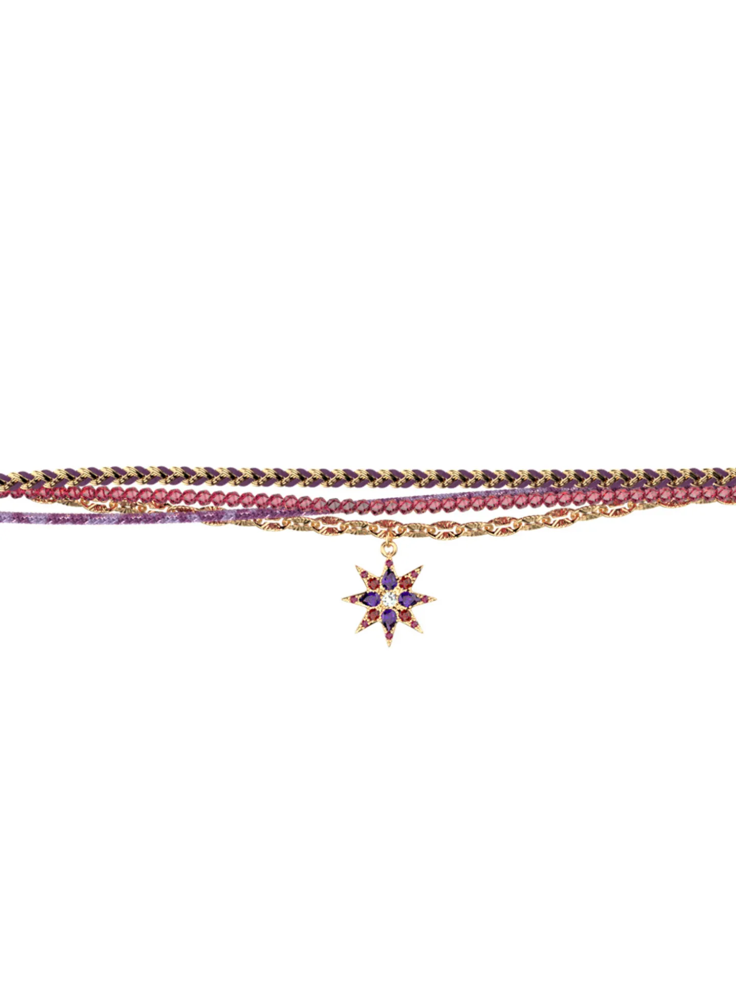Bracelet multi rang Les Cadettes Star rose