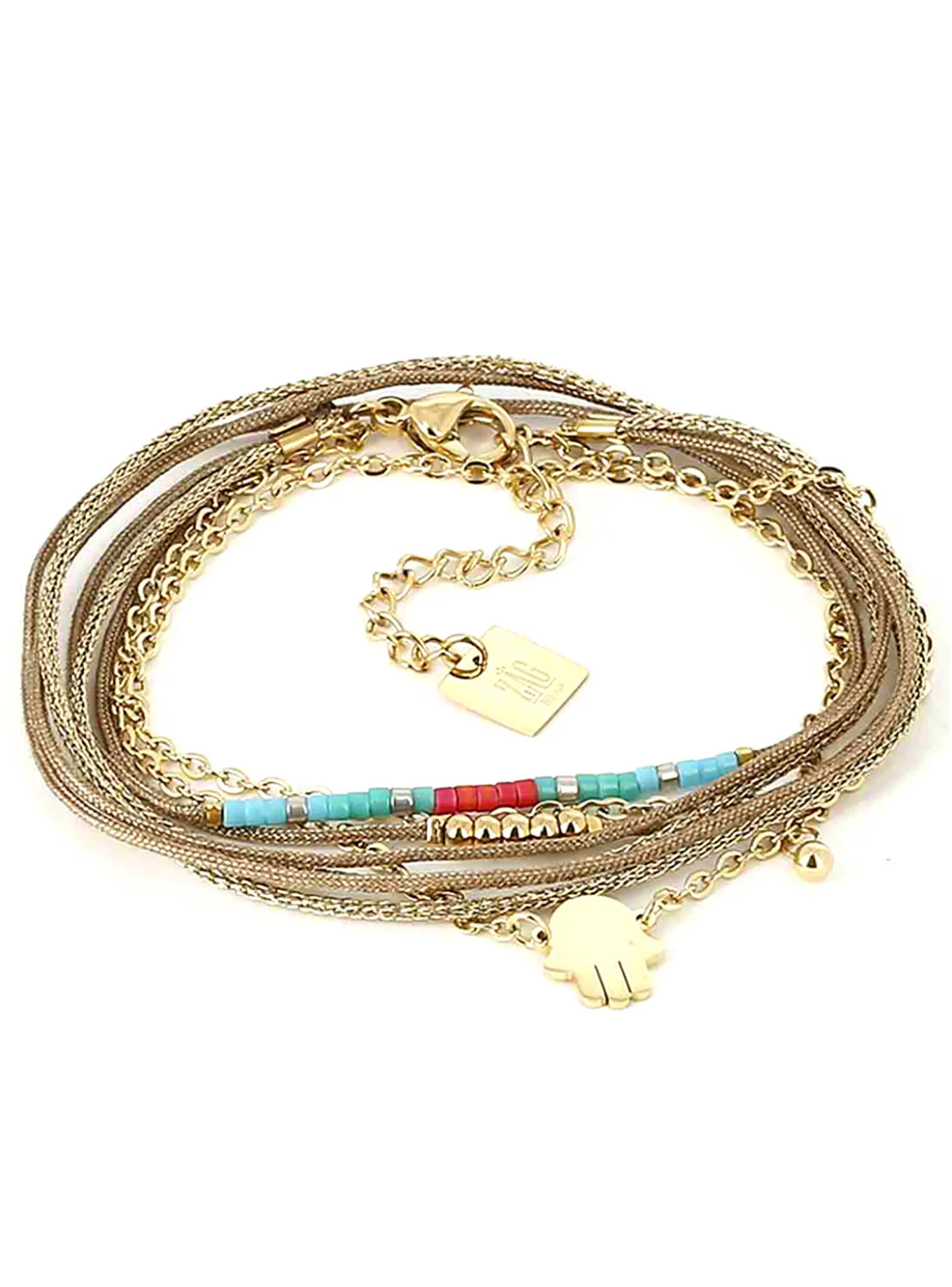 Bracelet multirang Zag Bijoux main de fatma