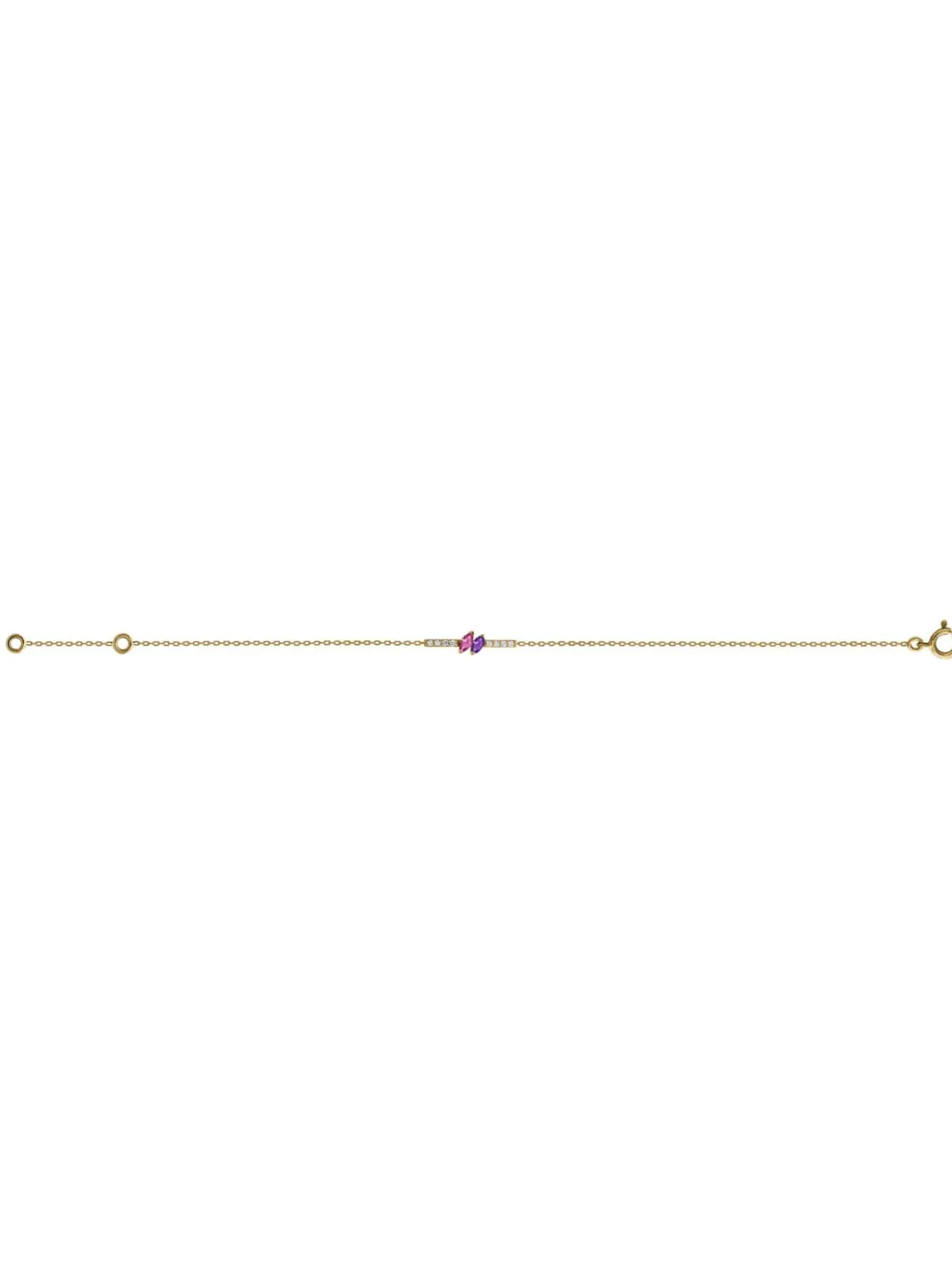 Bracelet or améthyste saphir rose diamants