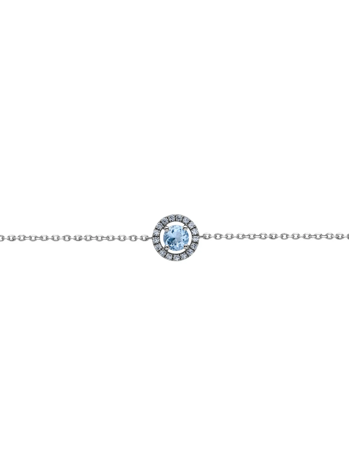 Bracelet or blanc 9 carats topaze oxydes