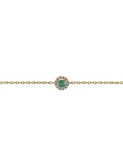 Bracelet or jaune 18 carats émeraude diamants