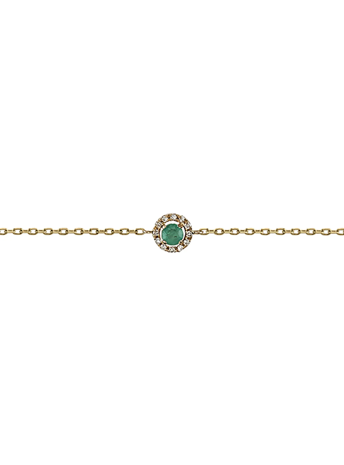 Bracelet or jaune 18 carats émeraude diamants