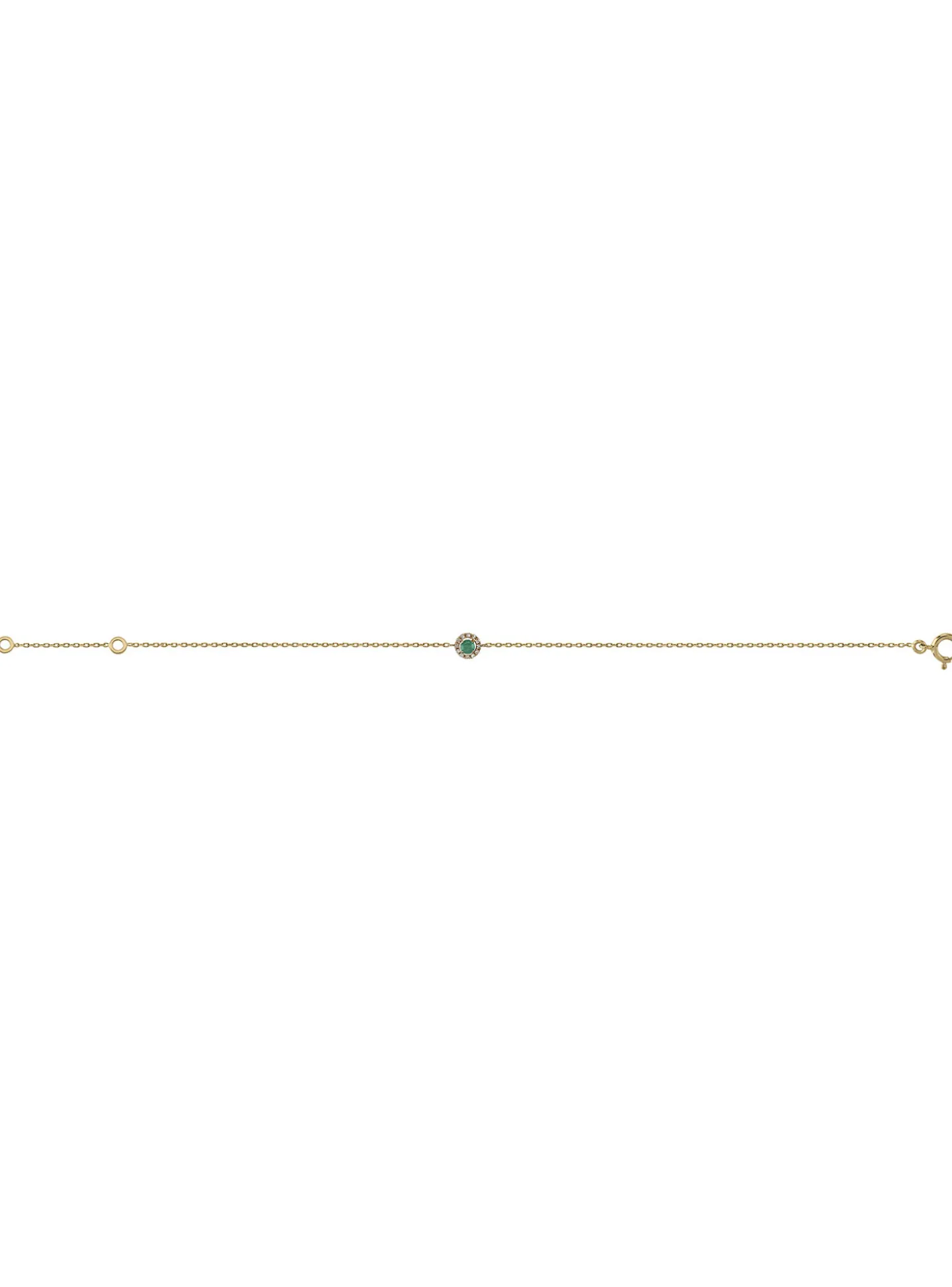 Bracelet or jaune 18 carats émeraude diamants