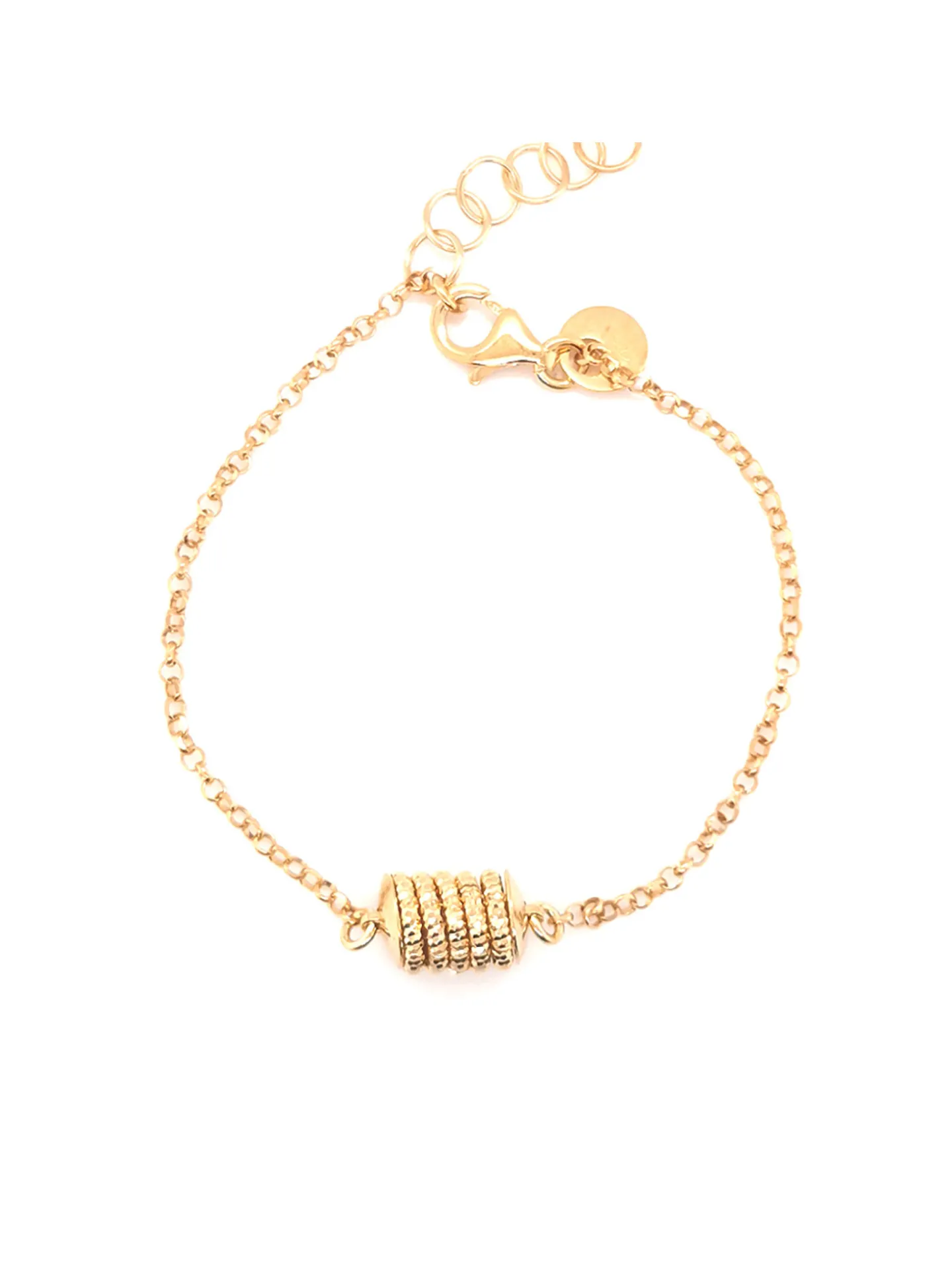 Bracelet Orus bijoux argent doré cylindre 5 anneaux_x005f_x000D_collection spiral