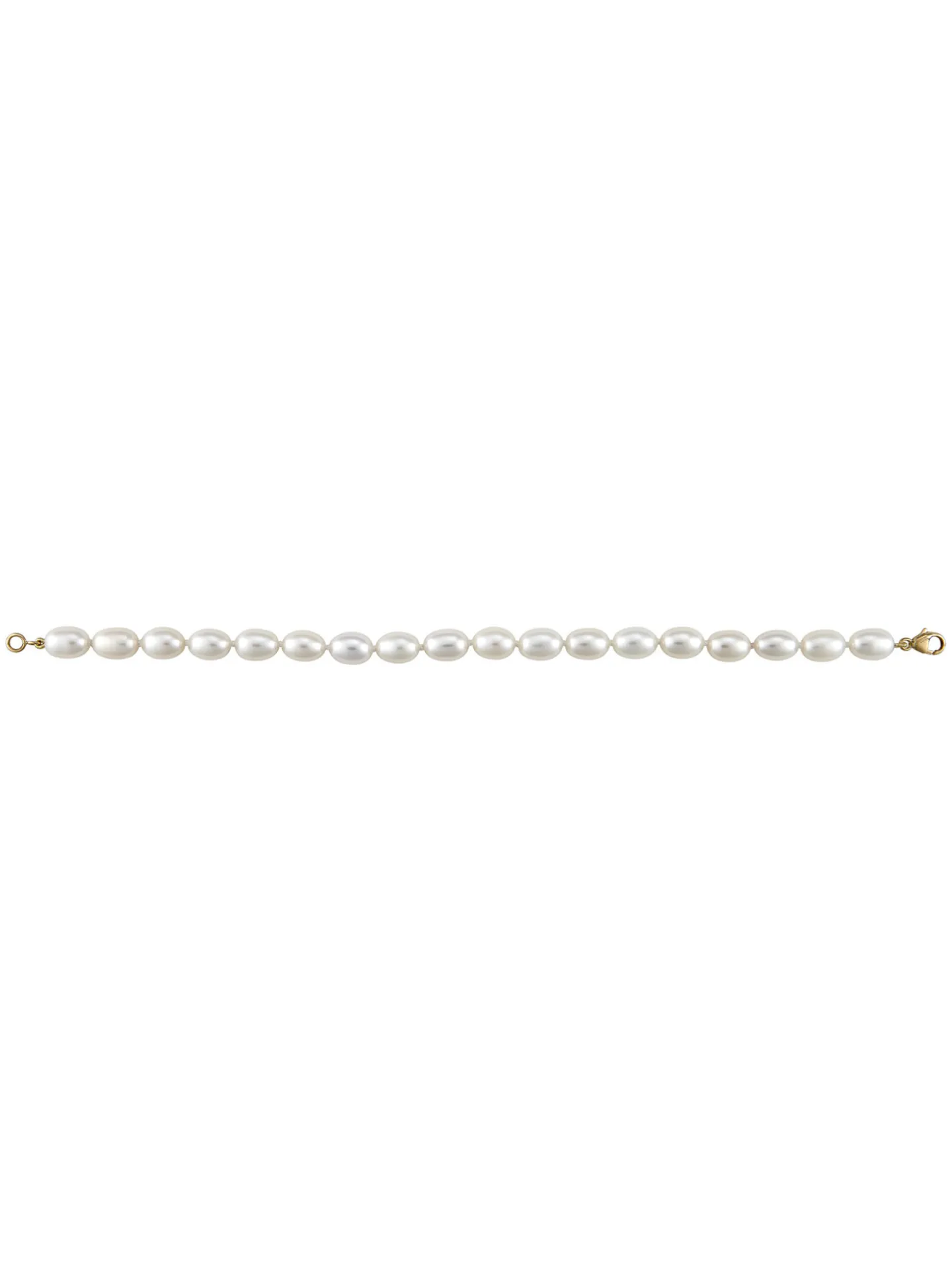 Bracelet perles de culture olive 6/6.5 mm or jaune