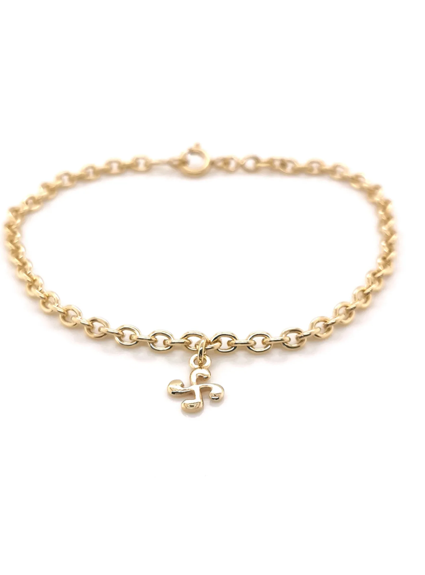 Bracelet plaqué or pampille croix basque