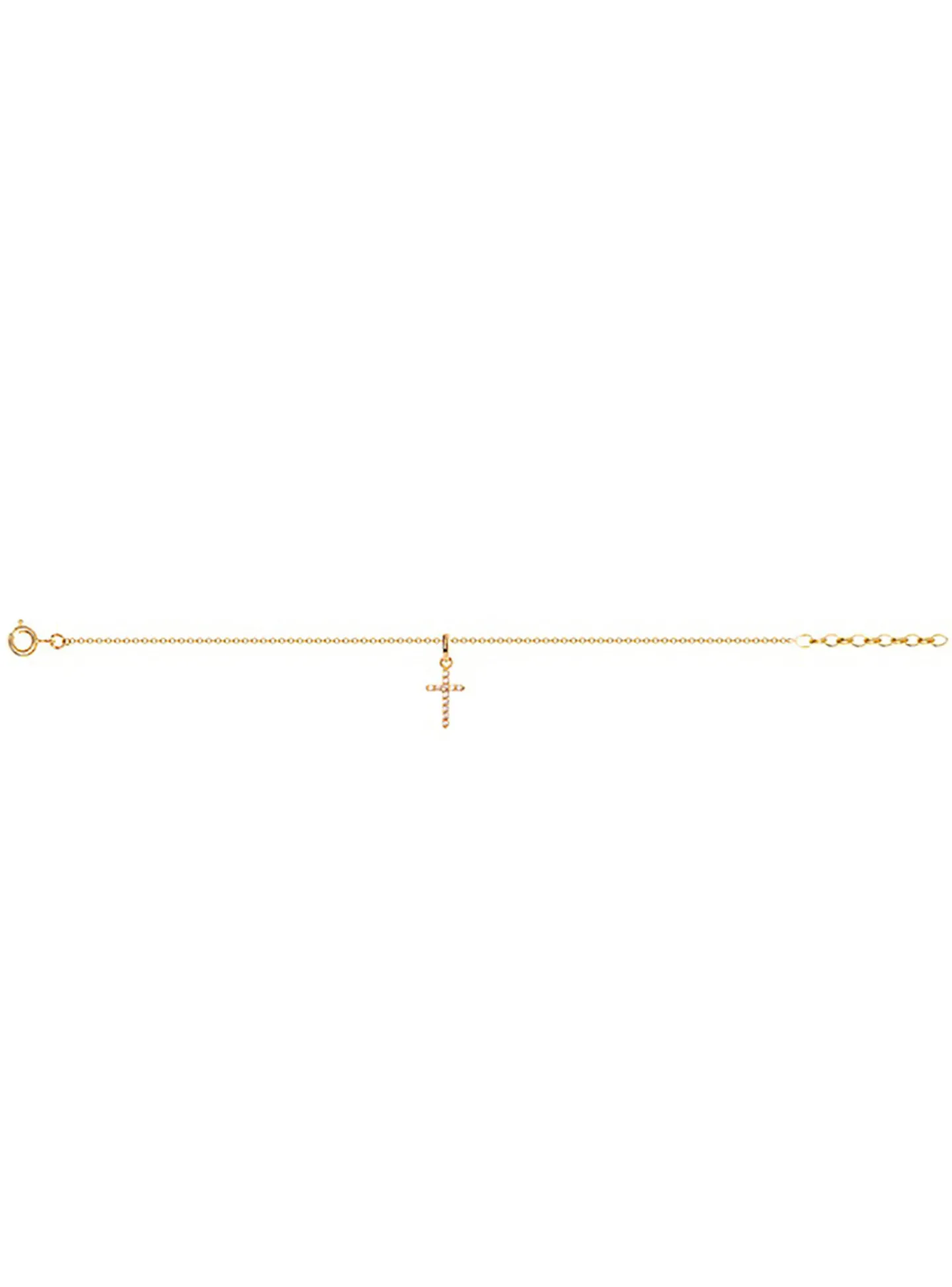 Bracelet plaqué or pampille croix oxydes