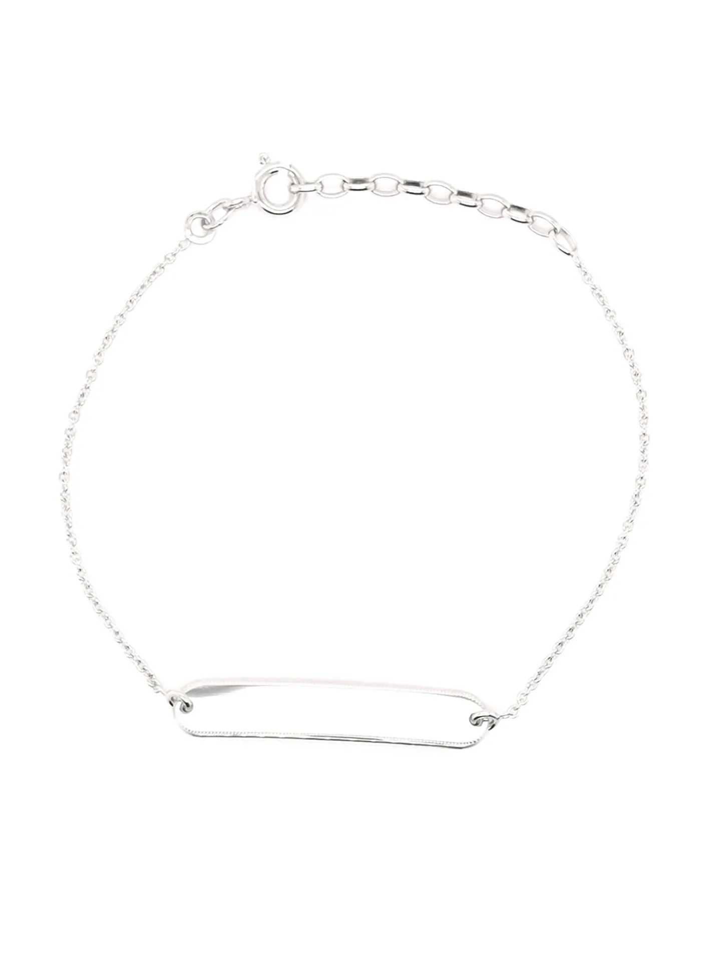 Bracelet Saunier identité argent rectangulaire