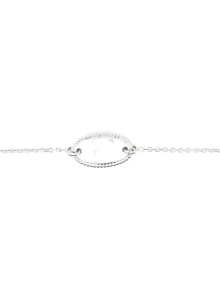 Bracelet Saunier identité argent plaque ovale