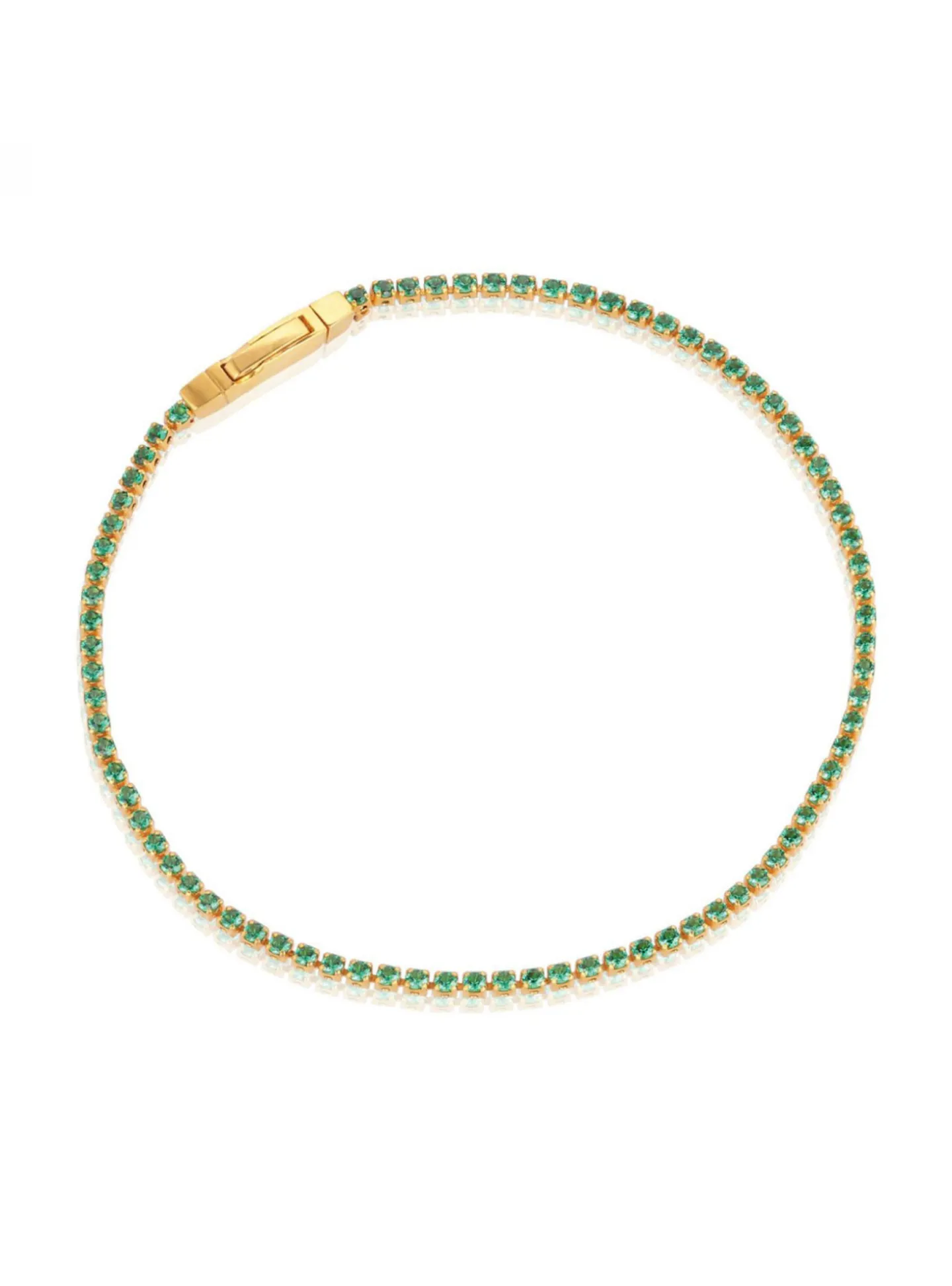 Bracelet Sif Jakobs Ellera argent plaqué or_x005f_x000D_Oxydes de zirconium verts 18 cm