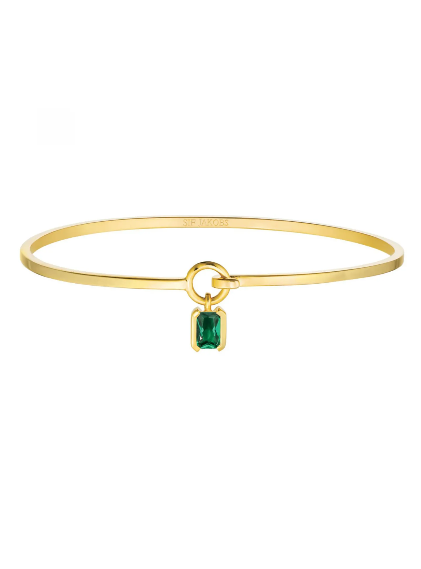 Bracelet Sif Jakobs Roccanova argent palqué or_x005f_x000D_pampille oxyde de zirconium vert