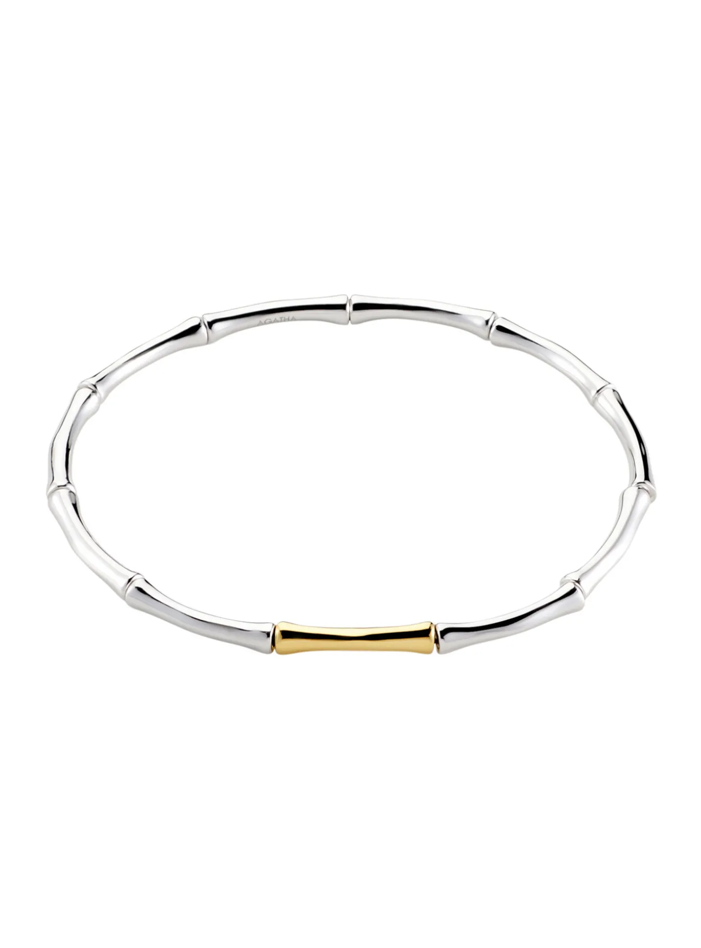 Bracelet souple Agatha Bamboo argenté