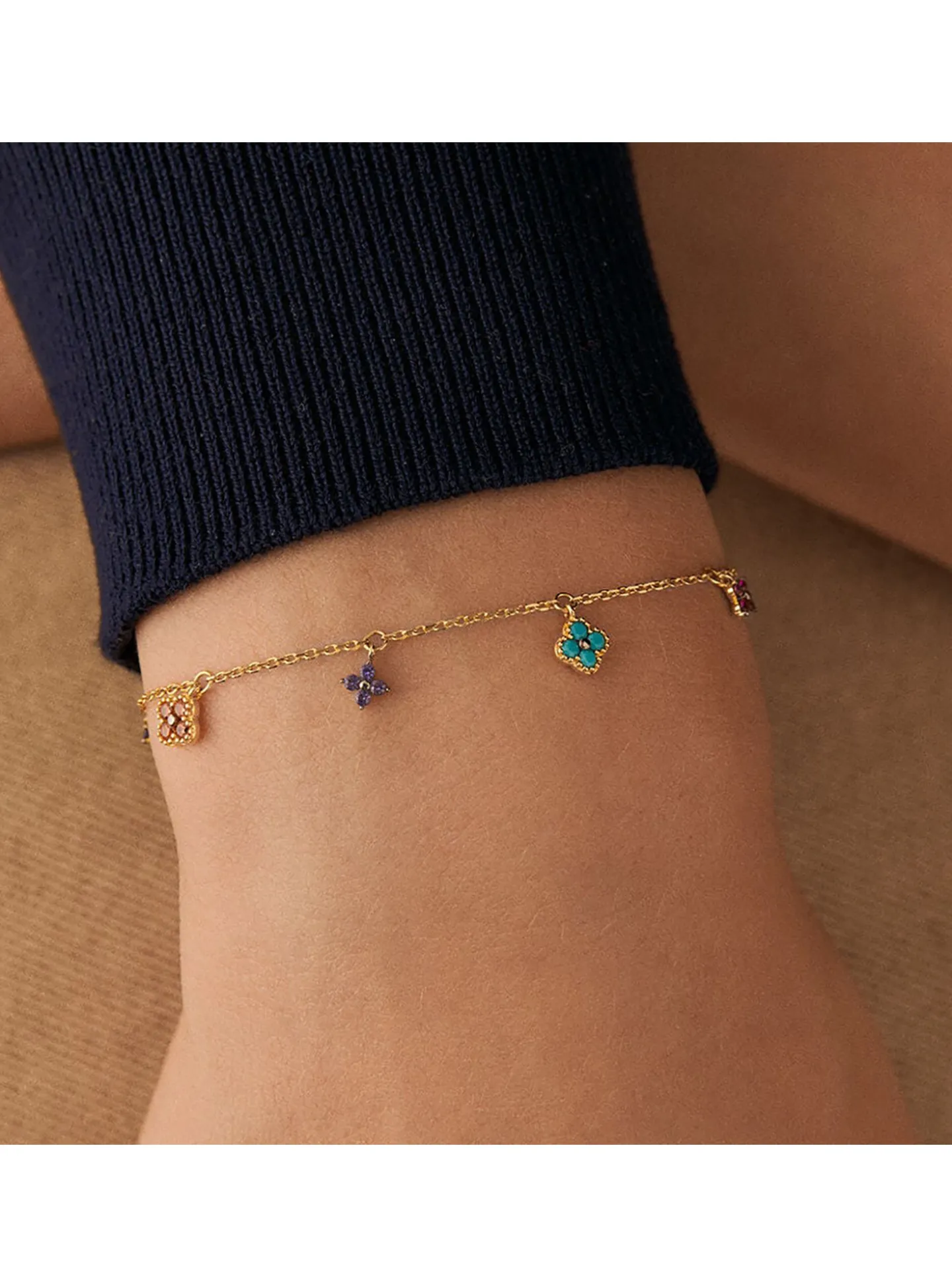 Bracelet souple Agatha Beloved pampilles doré