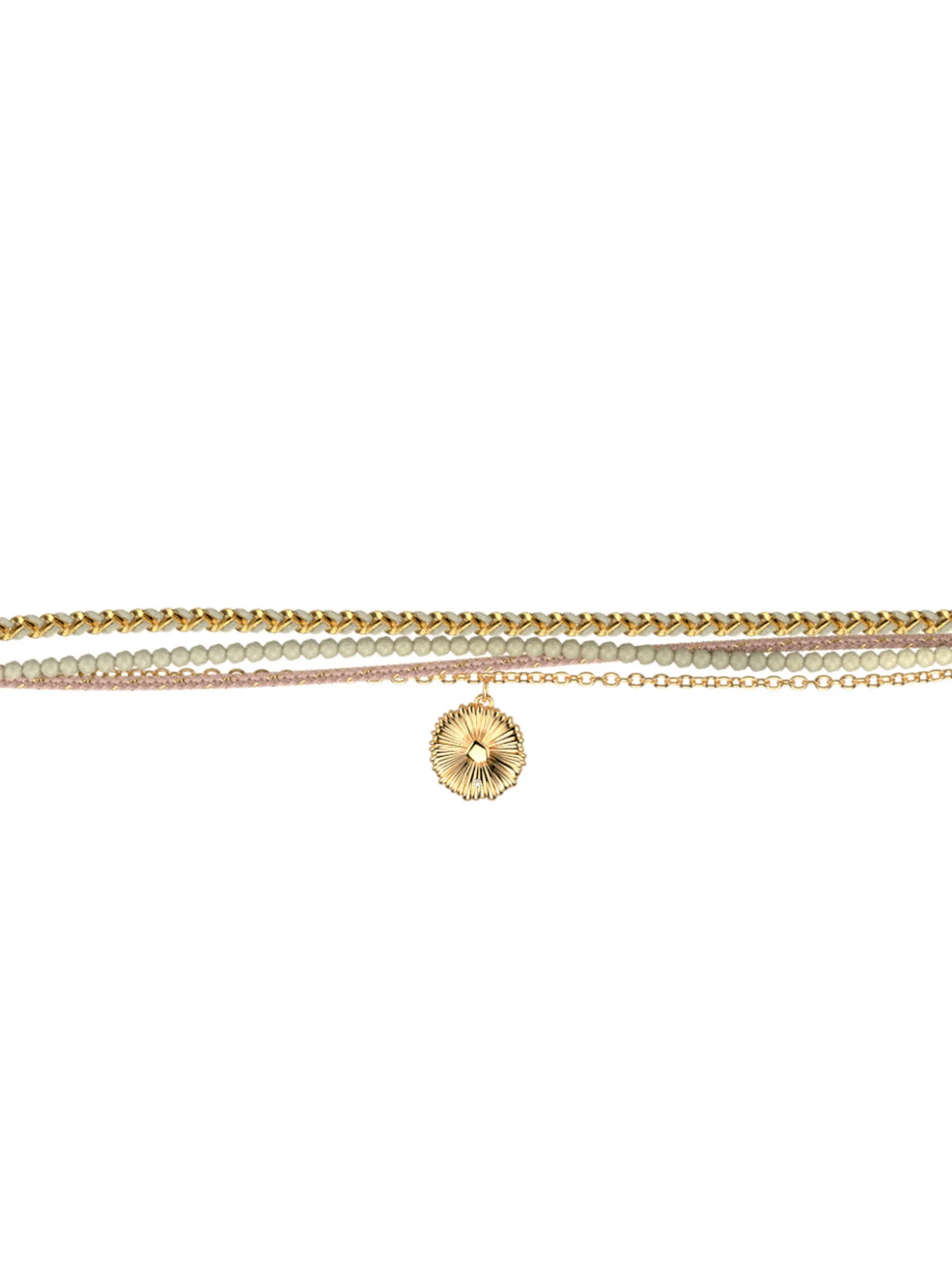 Bracelet souple Les Cadettes Mia doré et crème