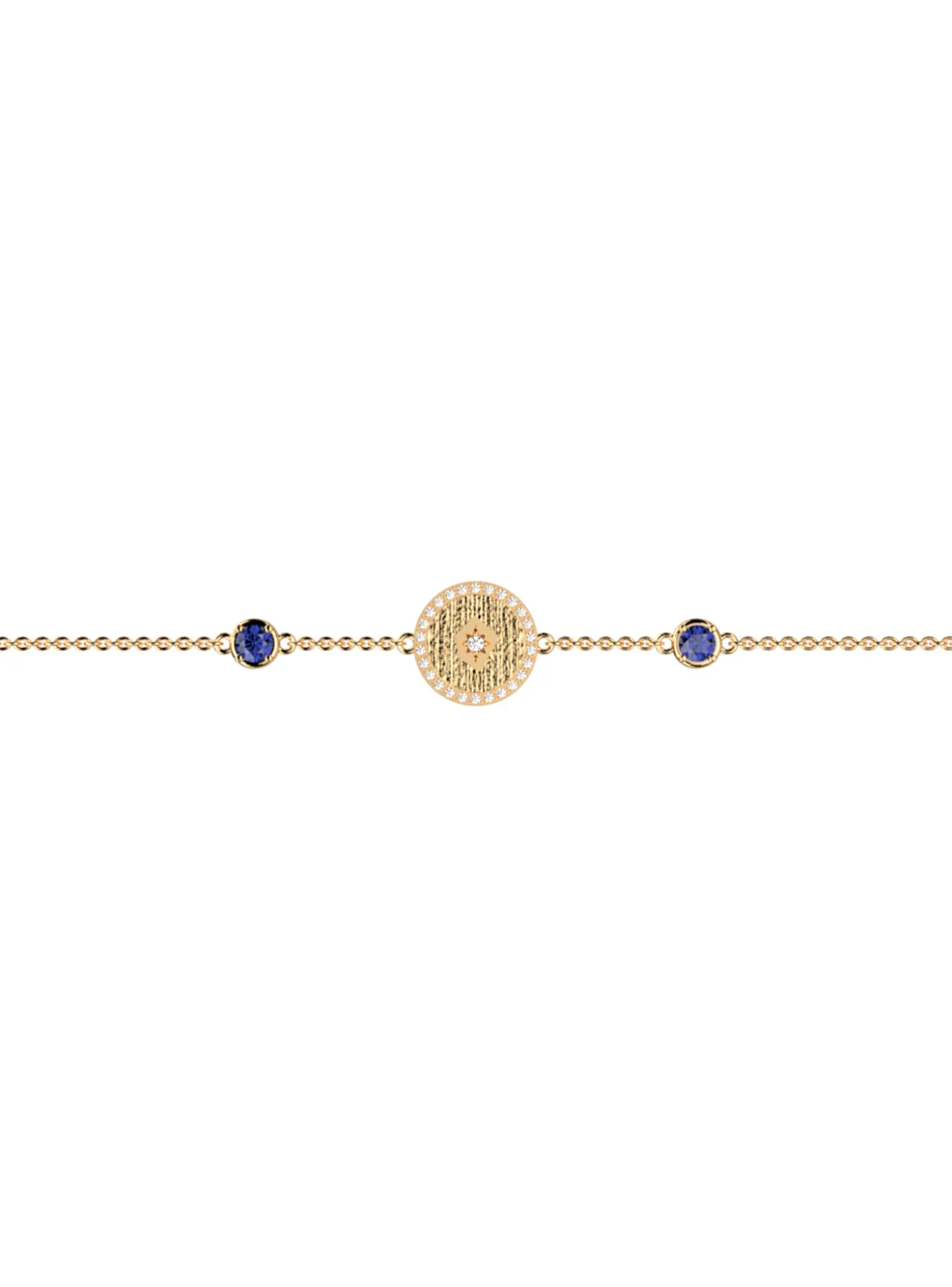 Bracelet souple Les Cadettes Birthstones Septembre_x005f_x000D_pierre de naissance couleur bleu Saphir