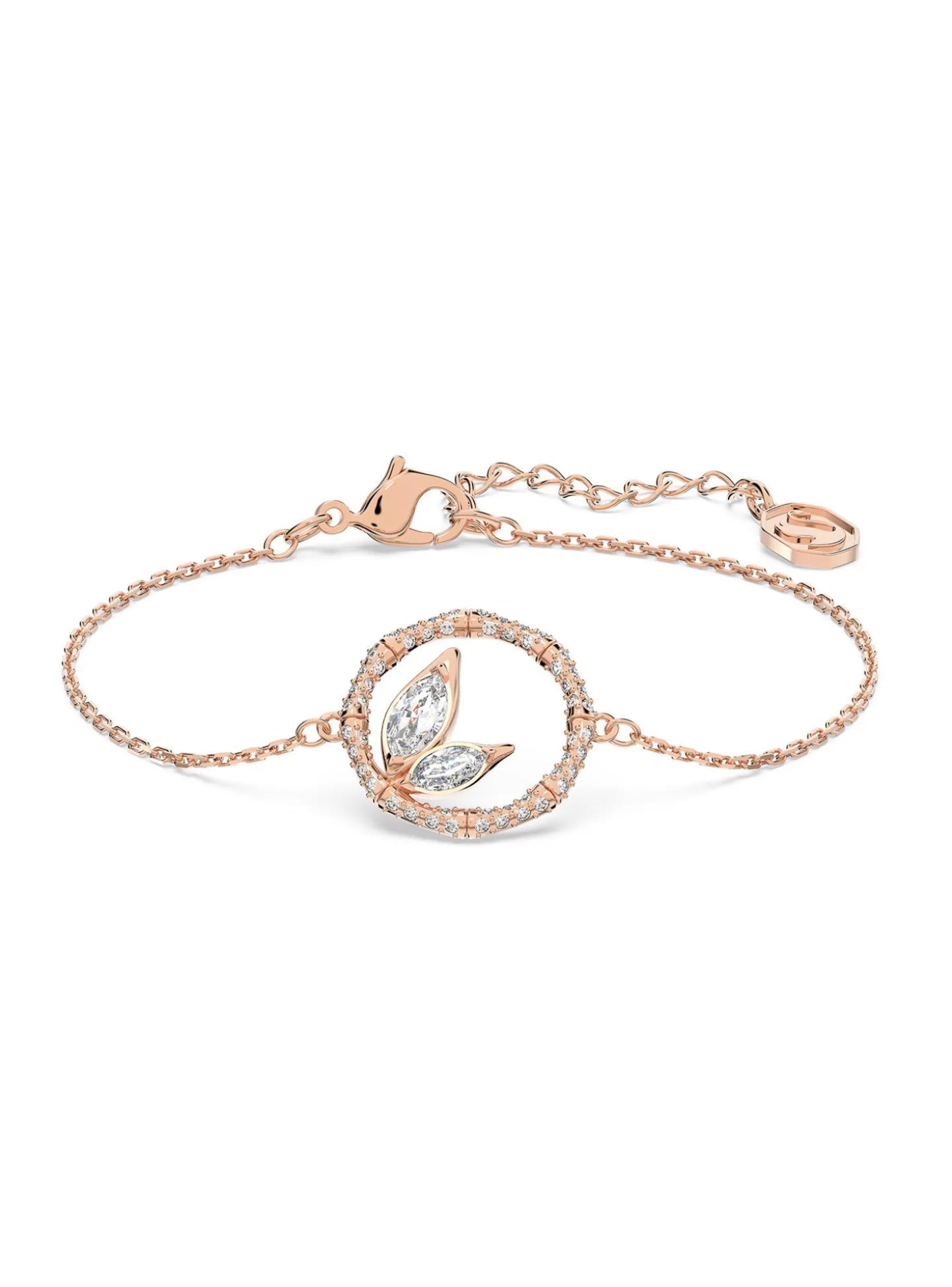 Bracelet Swarovski Dellium plaqué doré rose_x005f_x000D_motif bambou