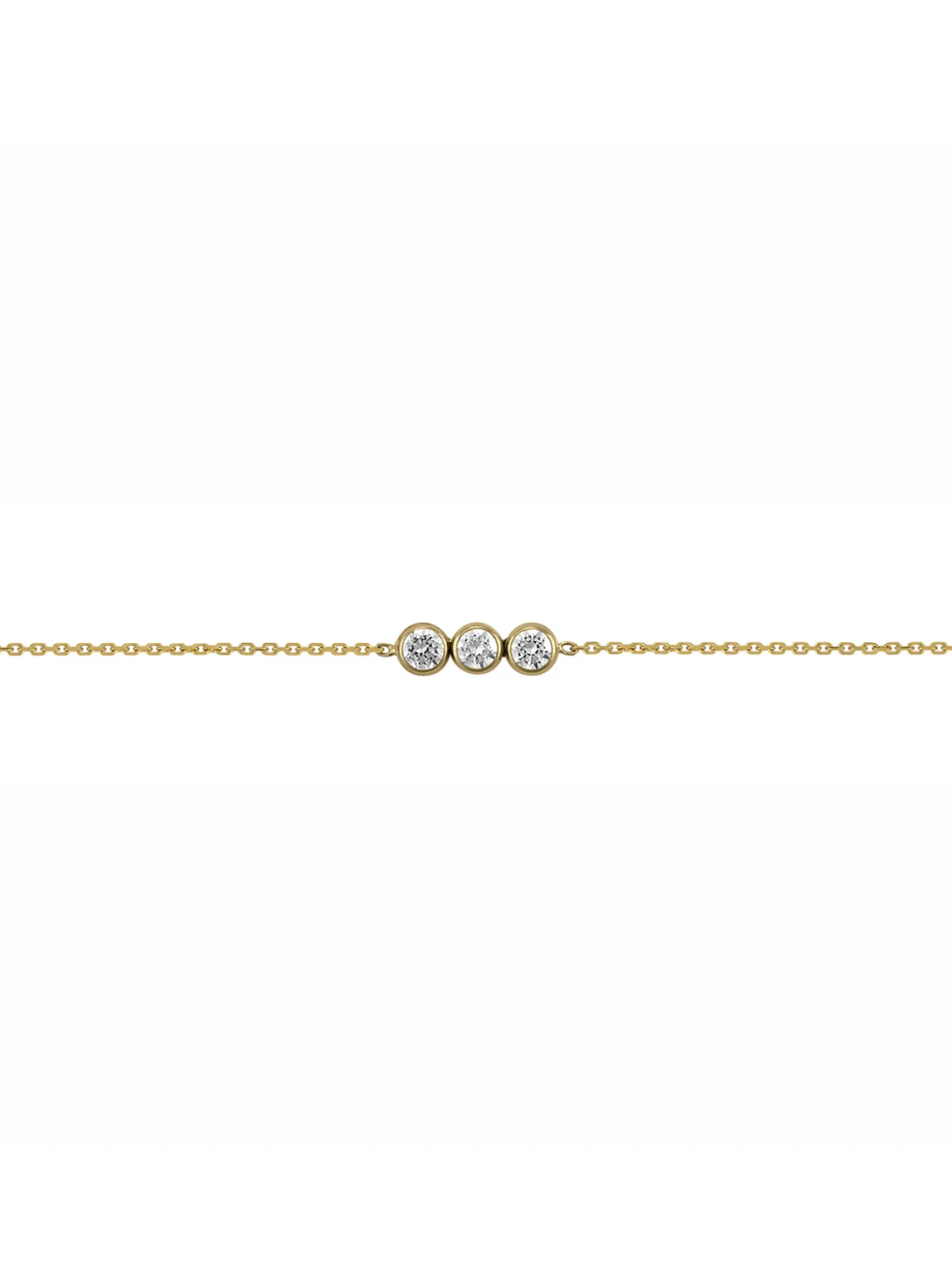 Bracelet triologie oxydes or jaune 9 carats