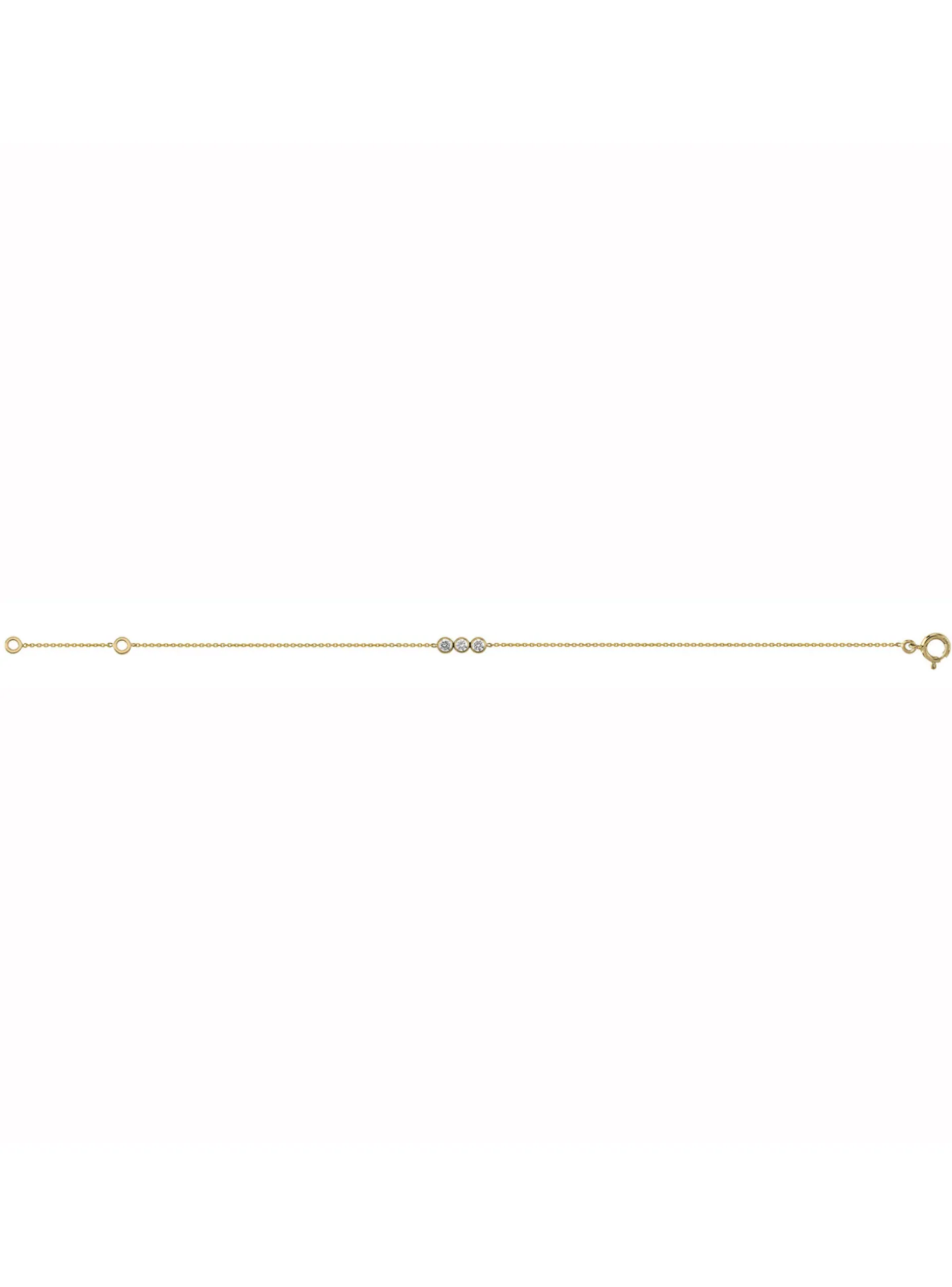 Bracelet triologie oxydes or jaune 9 carats